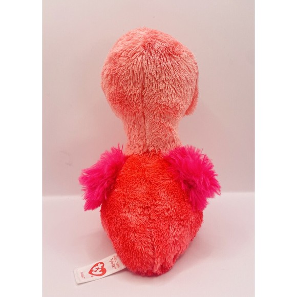Ty Silk Plush Beanie Baby Boo's 7" Pink Flamingo 2017 GILDA Retired P12 - Picture 3 of 7